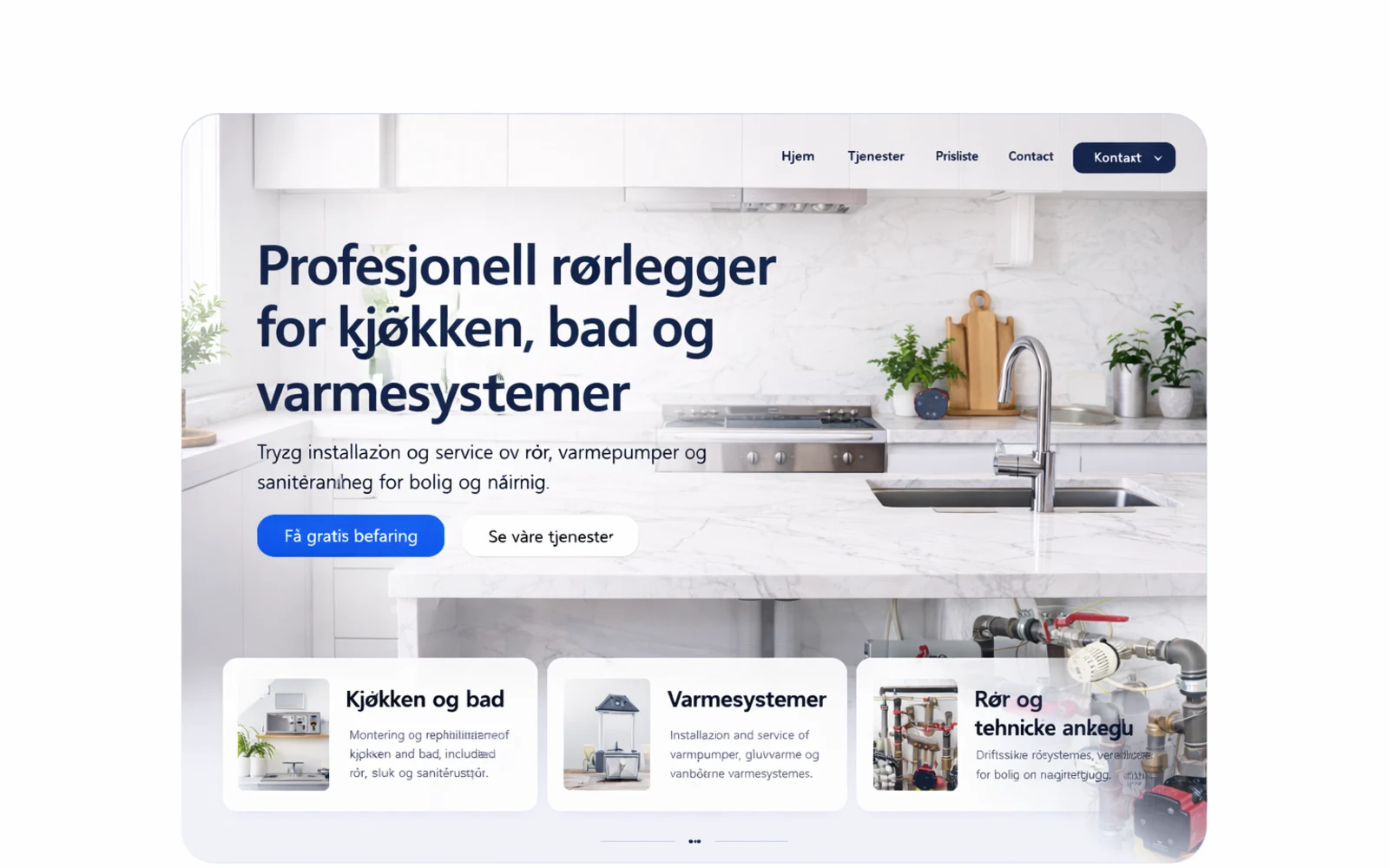 Ny nettside for rørleggerfirma